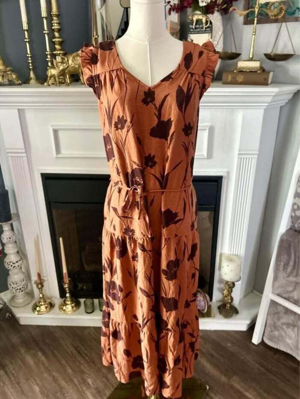 Simply Vera Vera Wang Floral Tiered Maxi Dress Size S